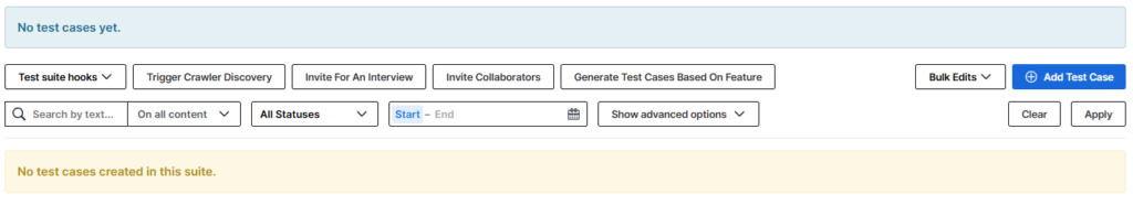 Create a new automation case from the suite dashboard